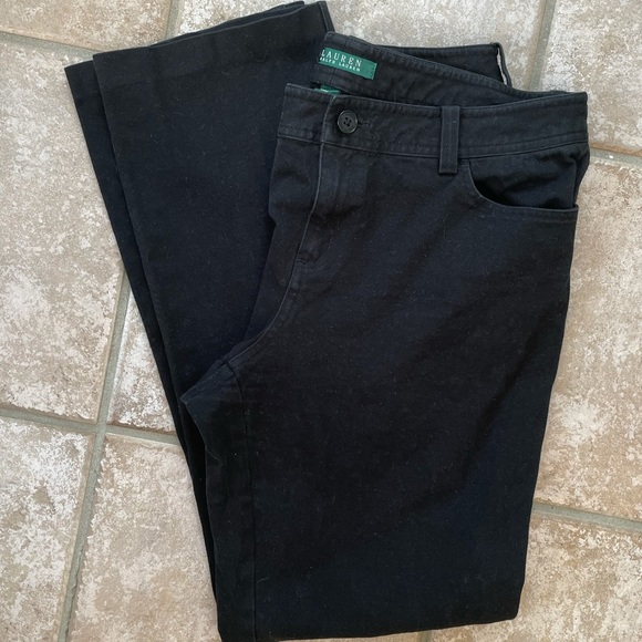 Ladies Ralph Lauren Black Straight Leg Denim Jeans